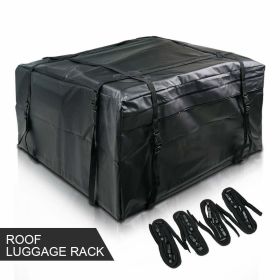 Car Roof Bag Black - Rooftop Cargo Carrier Bag With Heavy Duty Straps 15 Cubic Feet Fits ALL Cars Waterproof (Manufacturer Part Number: Ct-YG0301Y001)