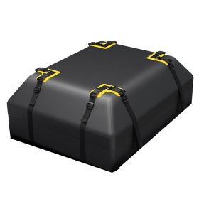Car Roof Bag Cargo Carrier for Outdoor Road Trip (Color: Black, size: 15 Cu.Ft)